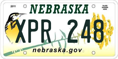 NE license plate XPR248