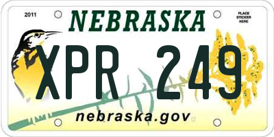 NE license plate XPR249