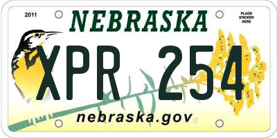 NE license plate XPR254
