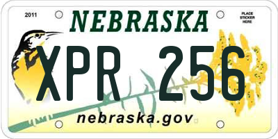 NE license plate XPR256