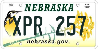 NE license plate XPR257