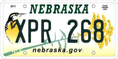 NE license plate XPR268