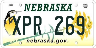 NE license plate XPR269