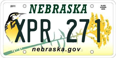 NE license plate XPR271