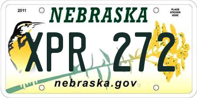 NE license plate XPR272