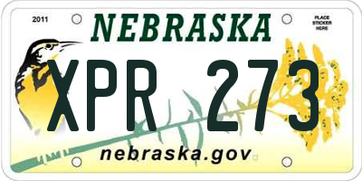 NE license plate XPR273