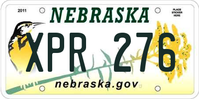 NE license plate XPR276