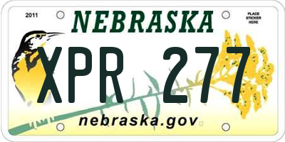 NE license plate XPR277