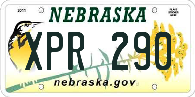 NE license plate XPR290