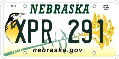 NE license plate XPR291