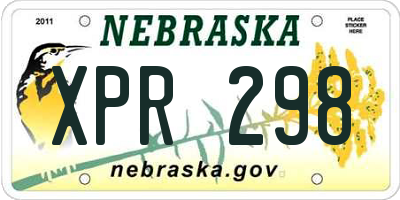 NE license plate XPR298