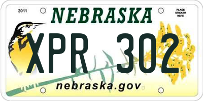 NE license plate XPR302
