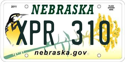 NE license plate XPR310
