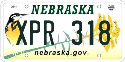 NE license plate XPR318