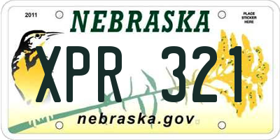 NE license plate XPR321