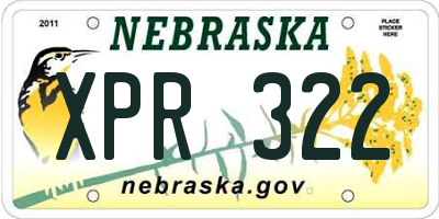 NE license plate XPR322