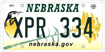NE license plate XPR334