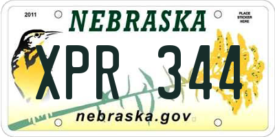 NE license plate XPR344