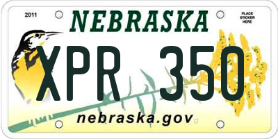 NE license plate XPR350