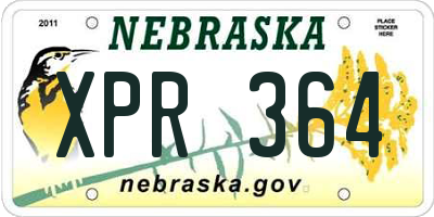 NE license plate XPR364