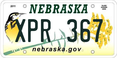 NE license plate XPR367