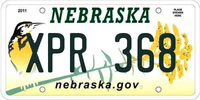 NE license plate XPR368