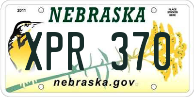 NE license plate XPR370