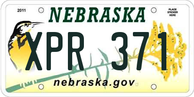 NE license plate XPR371