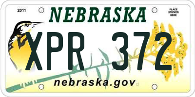 NE license plate XPR372