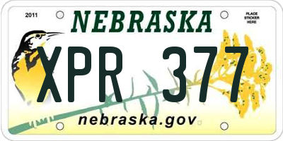 NE license plate XPR377