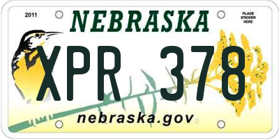 NE license plate XPR378