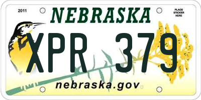 NE license plate XPR379