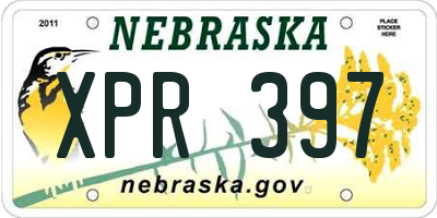 NE license plate XPR397