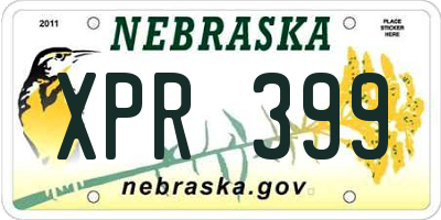 NE license plate XPR399