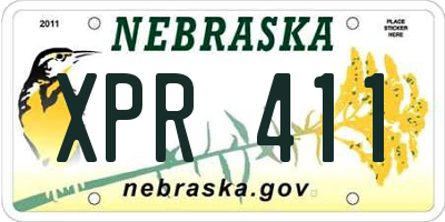 NE license plate XPR411