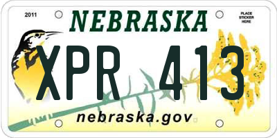 NE license plate XPR413