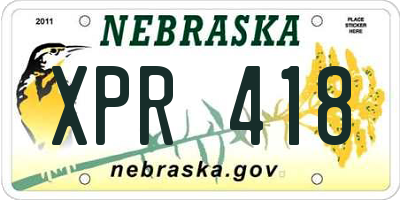 NE license plate XPR418