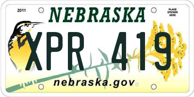NE license plate XPR419