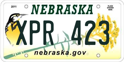 NE license plate XPR423