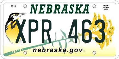 NE license plate XPR463