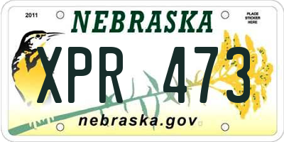 NE license plate XPR473