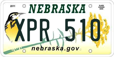 NE license plate XPR510