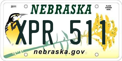 NE license plate XPR511