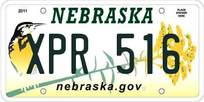 NE license plate XPR516