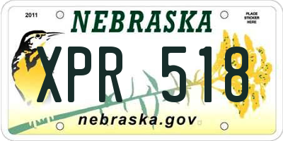 NE license plate XPR518