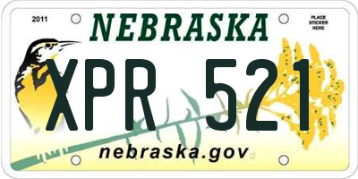 NE license plate XPR521