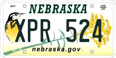 NE license plate XPR524