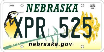 NE license plate XPR525