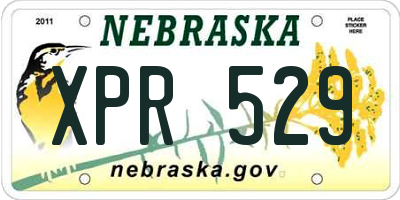 NE license plate XPR529
