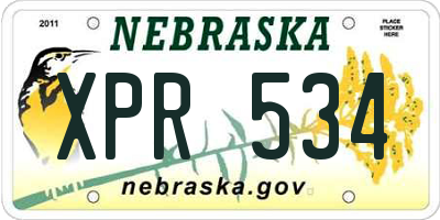 NE license plate XPR534